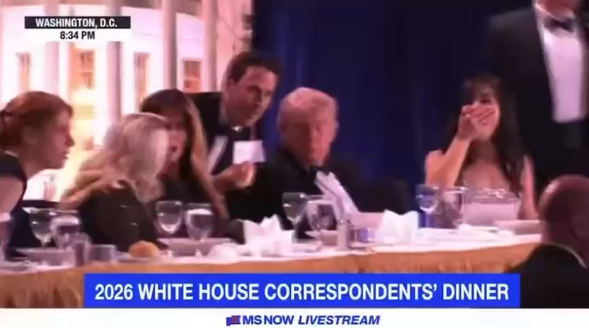 Trump, moments before being evacuated by security